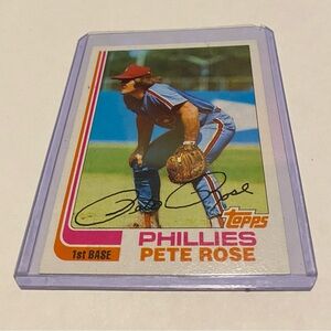 Pete Rose 1982 Topps Baseball Card # 780 Philadelphia Phillies Vintage